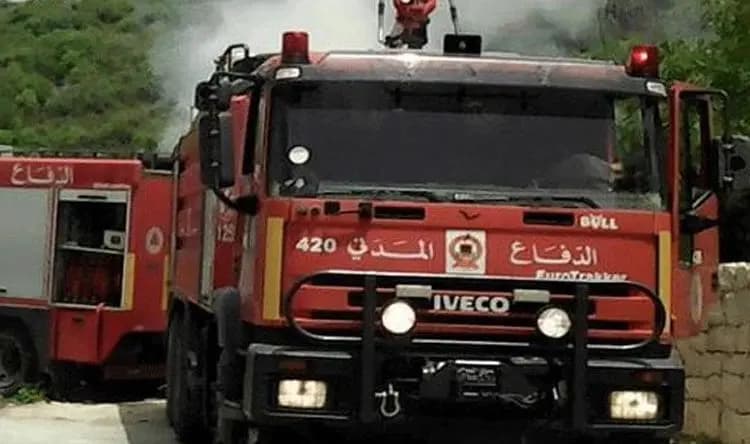 حريق في أراض زراعية بسهل القاع