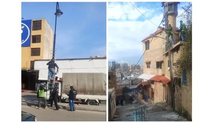 إنارة مؤسسات عامة وساحات وشوارع ليلا في طرابلس والجوار