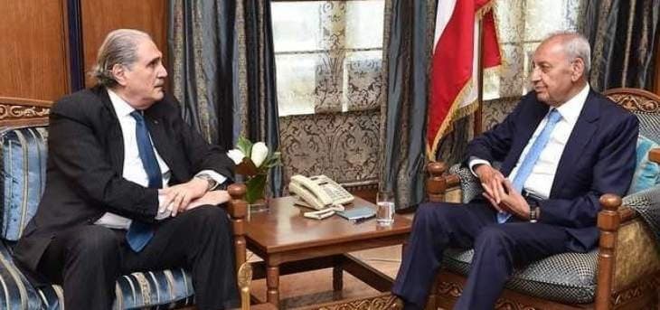 بري عرض التعيينات مع جريصاتي والتقى وفدا اميركيا وسفيري بلجيكا وسريلانكا