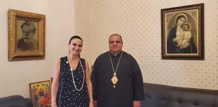 المطران ابراهيم ابراهيم يعرض الأوضاع مع رئيسة الكتلة الشعبية