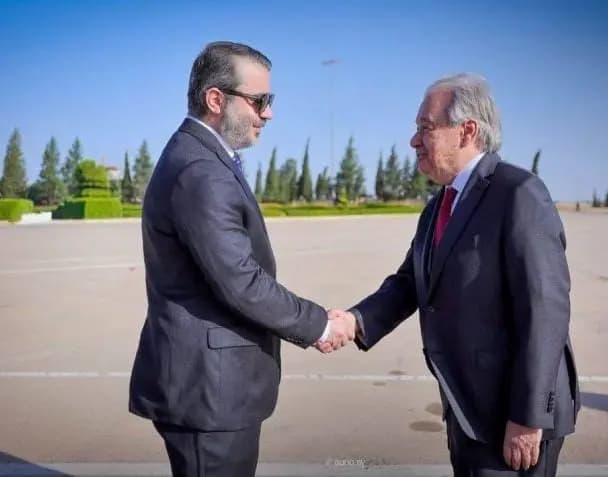 غوتيريش في دمشق.. والشيباني يستقبله في المطار