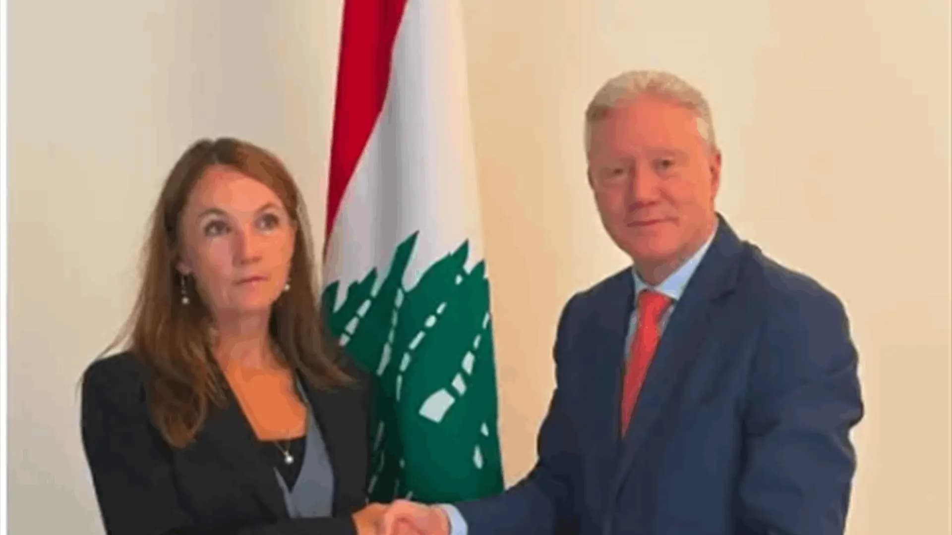 رجي يتسلم من "سفيرة الدانمارك" نسخة عن أوراق اعتمادها