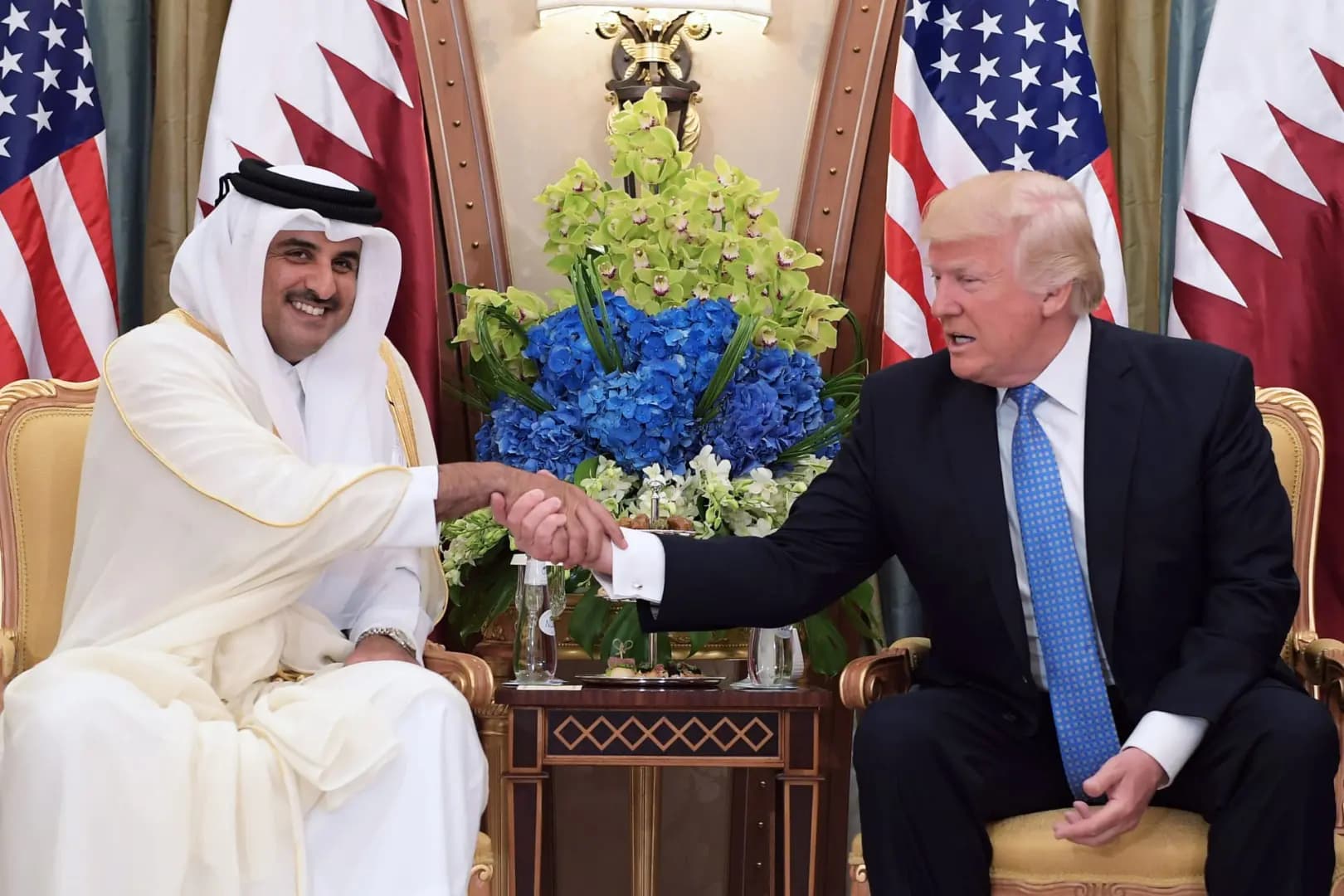 جهود السلام بين أمير قطر وترامب