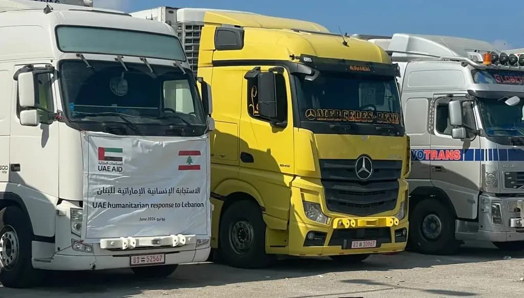 قوافل الدعم الإماراتي تبدأ بالوصول إلى لبنان